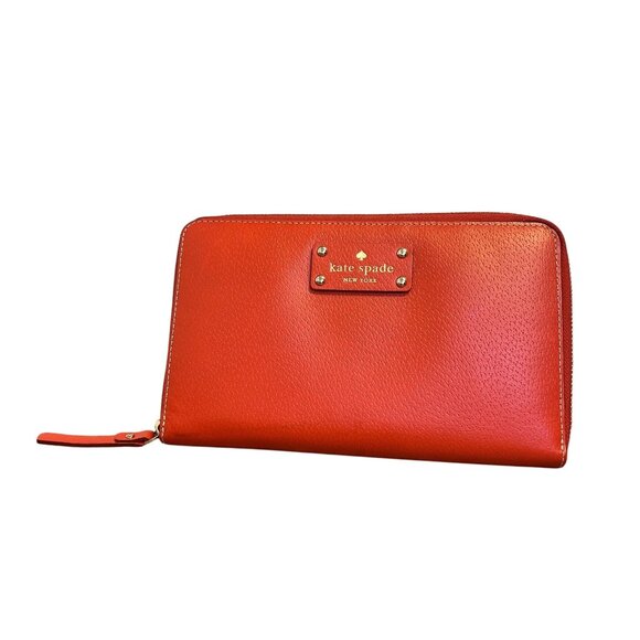 Kate Spade Tomato Red Leather Wallet - Picture 1 of 8